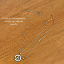 Kit Colar Nossa Senhora Aparecida e Pulseira Crucifixo de Aço Inox