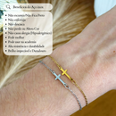 Kit Colar Nossa Senhora Aparecida e Pulseira Crucifixo de Aço Inox