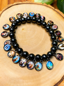Pulseira Devoção Hematita com 22 Pingentes Grafite